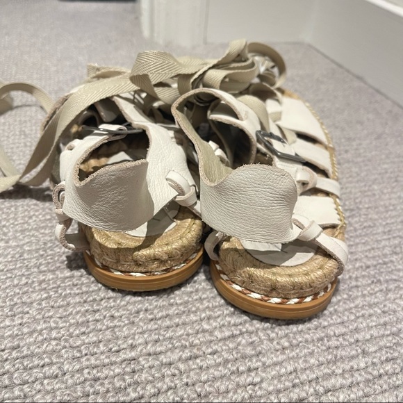 Free People x Matisse Tabi Tie Sandals in Cream - Picture 6 of 8
